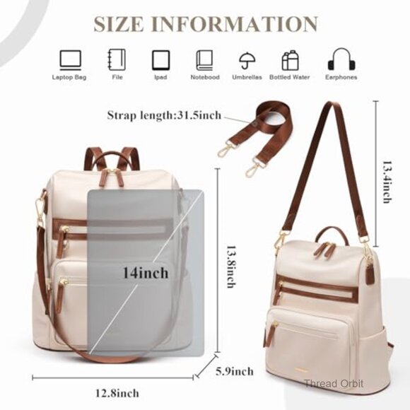 PU Leather Anti-Theft Backpack Purse with 5 Compartments for Women Travel main image 2